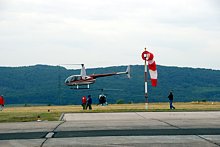 Start der Robinson R-44 zur Aufgabe