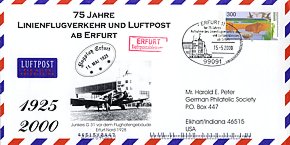 75 Jahre Luftpost ab Erfurt